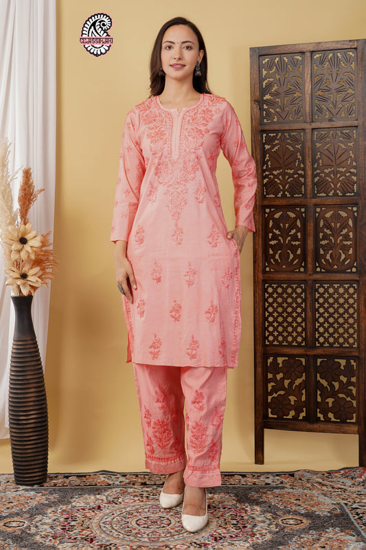 CHANDERI TONE WORK CO-ORD SET WITH FREE GIFT 💝 INSIDE