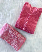 Dobby cotton Embroidery Chikankari Full Set