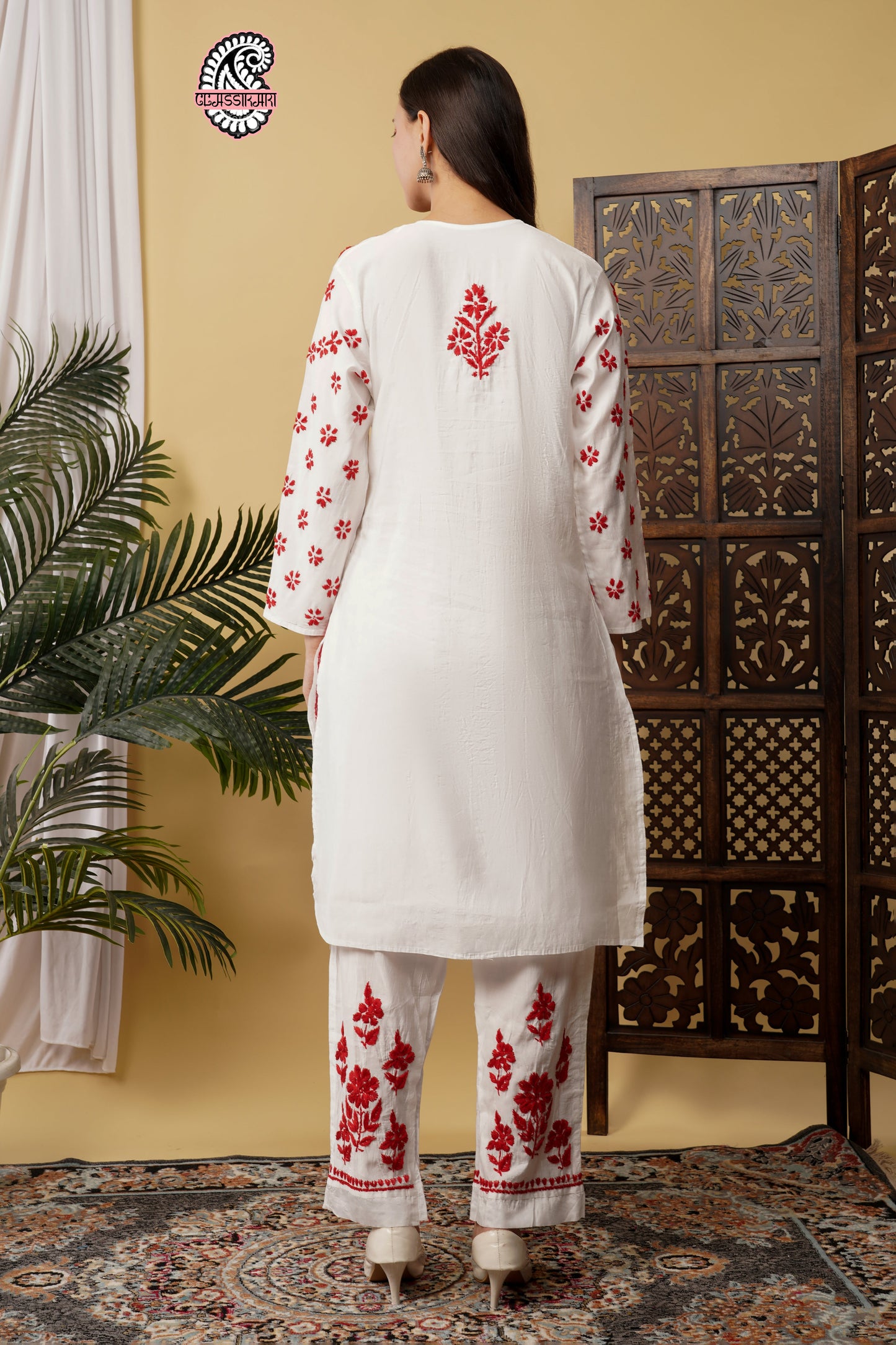 CHANDERI CO-ORD SET WITH  COLOUR THREAD WITH FREE GIFT 💝  INSIDE