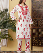 CHANDERI CO-ORD SET WITH  COLOUR THREAD WITH FREE GIFT 💝  INSIDE