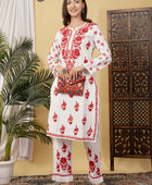 CHANDERI CO-ORD SET WITH  COLOUR THREAD WITH FREE GIFT 💝  INSIDE