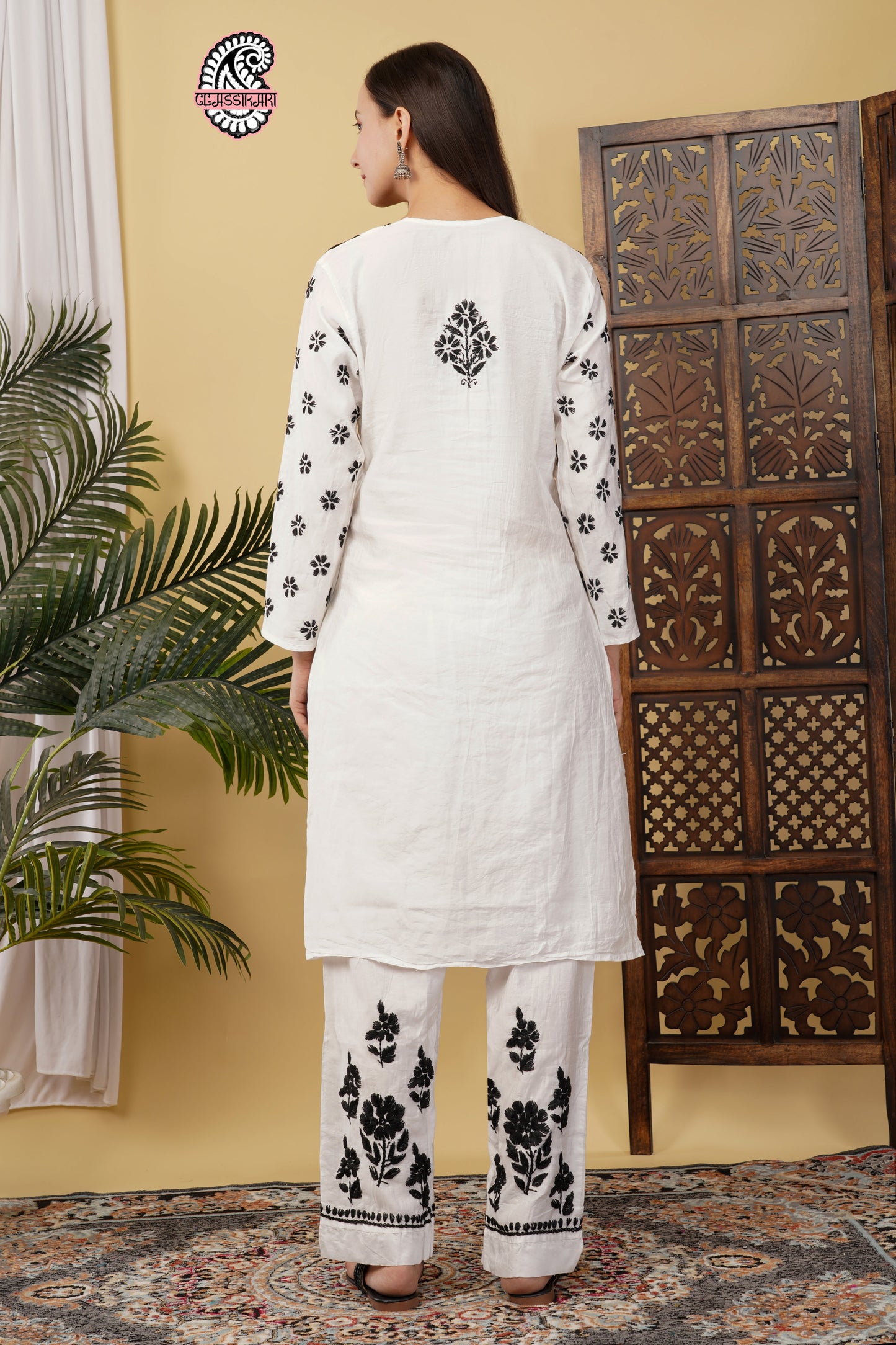 CHANDERI CO-ORD SET WITH  COLOUR THREAD WITH FREE GIFT 💝  INSIDE