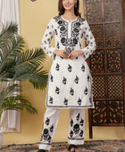 CHANDERI CO-ORD SET WITH  COLOUR THREAD WITH FREE GIFT 💝  INSIDE
