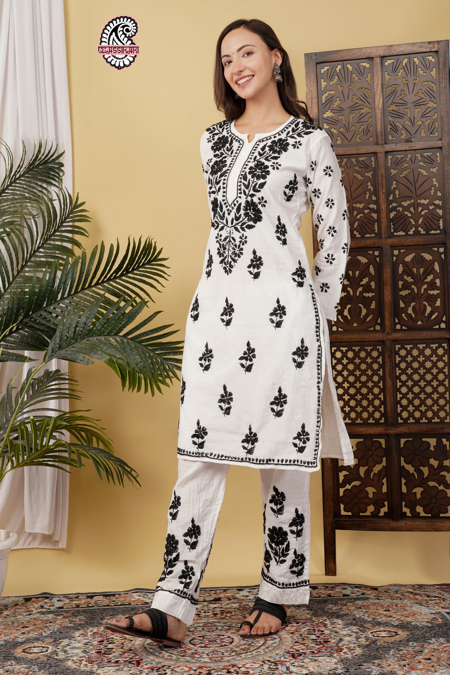 CHANDERI CO-ORD SET WITH  COLOUR THREAD WITH FREE GIFT 💝  INSIDE