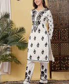 CHANDERI CO-ORD SET WITH  COLOUR THREAD WITH FREE GIFT 💝  INSIDE