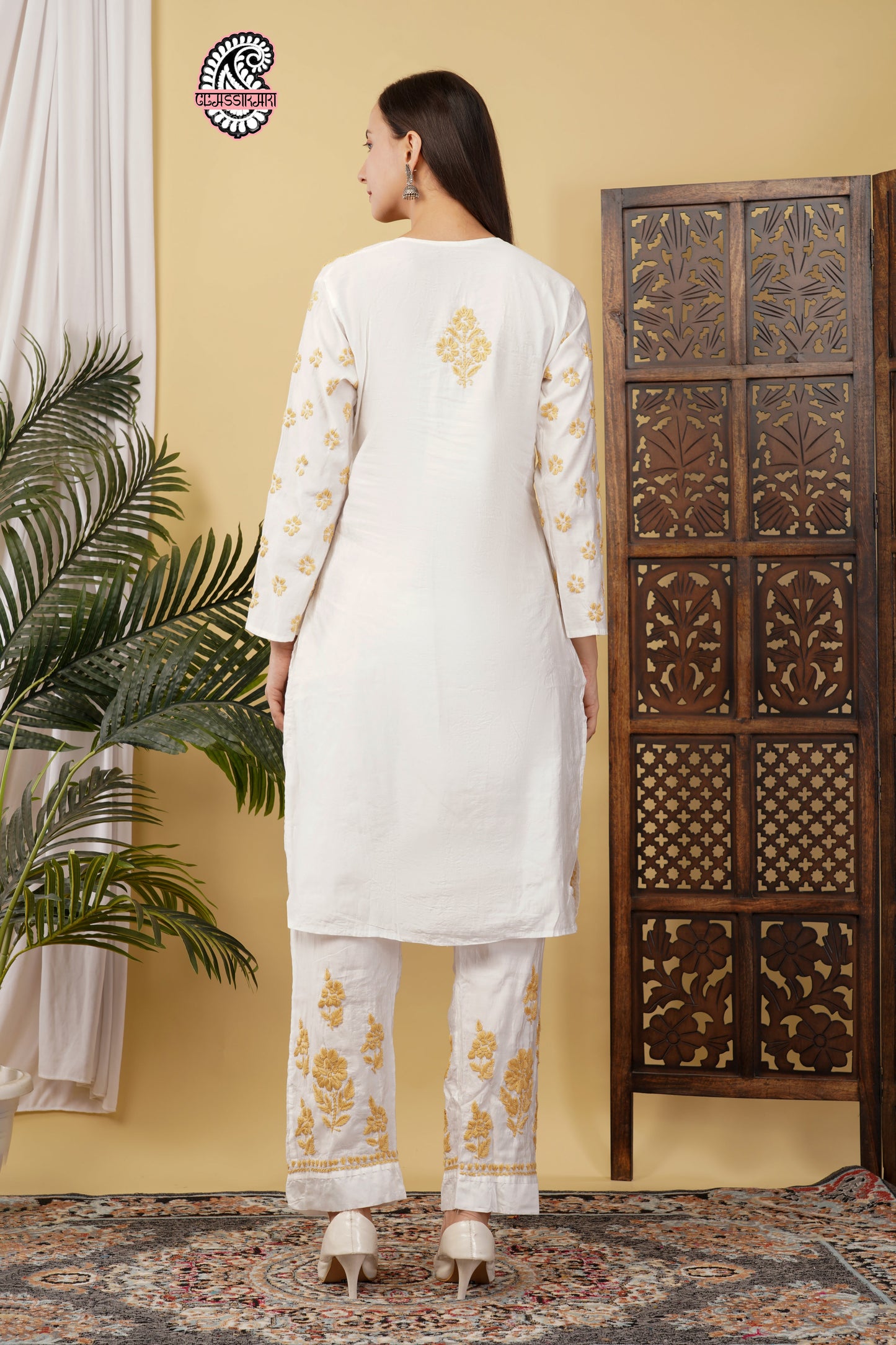 CHANDERI CO-ORD SET WITH  COLOUR THREAD WITH FREE GIFT 💝  INSIDE