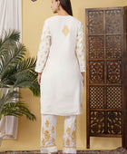 CHANDERI CO-ORD SET WITH  COLOUR THREAD WITH FREE GIFT 💝  INSIDE