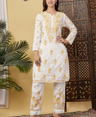CHANDERI CO-ORD SET WITH  COLOUR THREAD WITH FREE GIFT 💝  INSIDE
