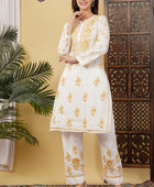 CHANDERI CO-ORD SET WITH  COLOUR THREAD WITH FREE GIFT 💝  INSIDE