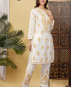 CHANDERI CO-ORD SET WITH  COLOUR THREAD WITH FREE GIFT 💝  INSIDE
