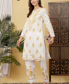 CHANDERI CO-ORD SET WITH  COLOUR THREAD WITH FREE GIFT 💝  INSIDE