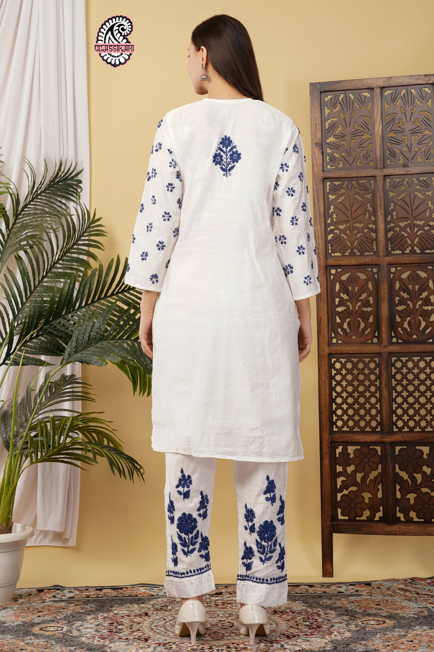 CHANDERI CO-ORD SET WITH  COLOUR THREAD WITH FREE GIFT 💝  INSIDE