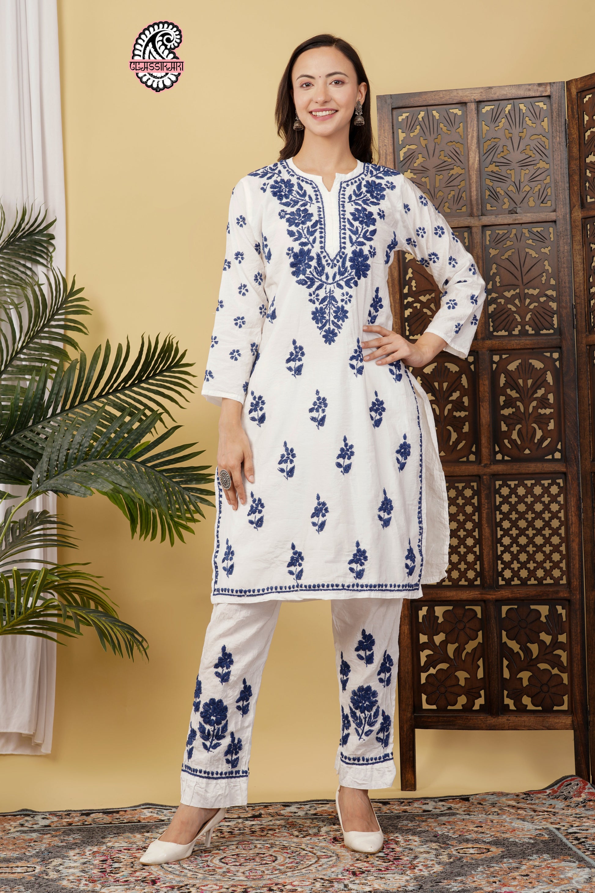 CHANDERI CO-ORD SET WITH  COLOUR THREAD WITH FREE GIFT 💝  INSIDE
