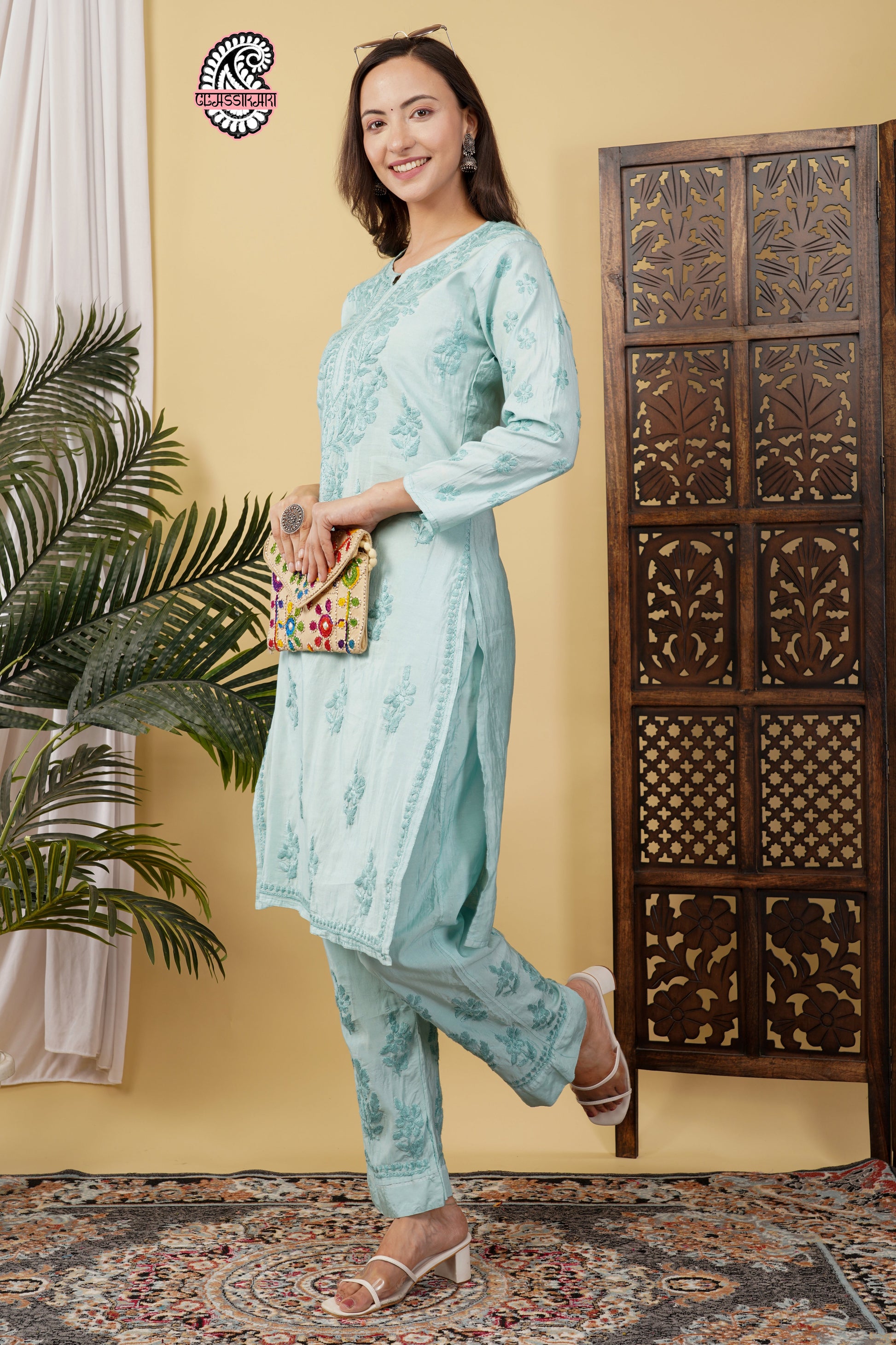 CHANDERI TONE WORK CO-ORD SET WITH FREE GIFT 💝  INSIDE