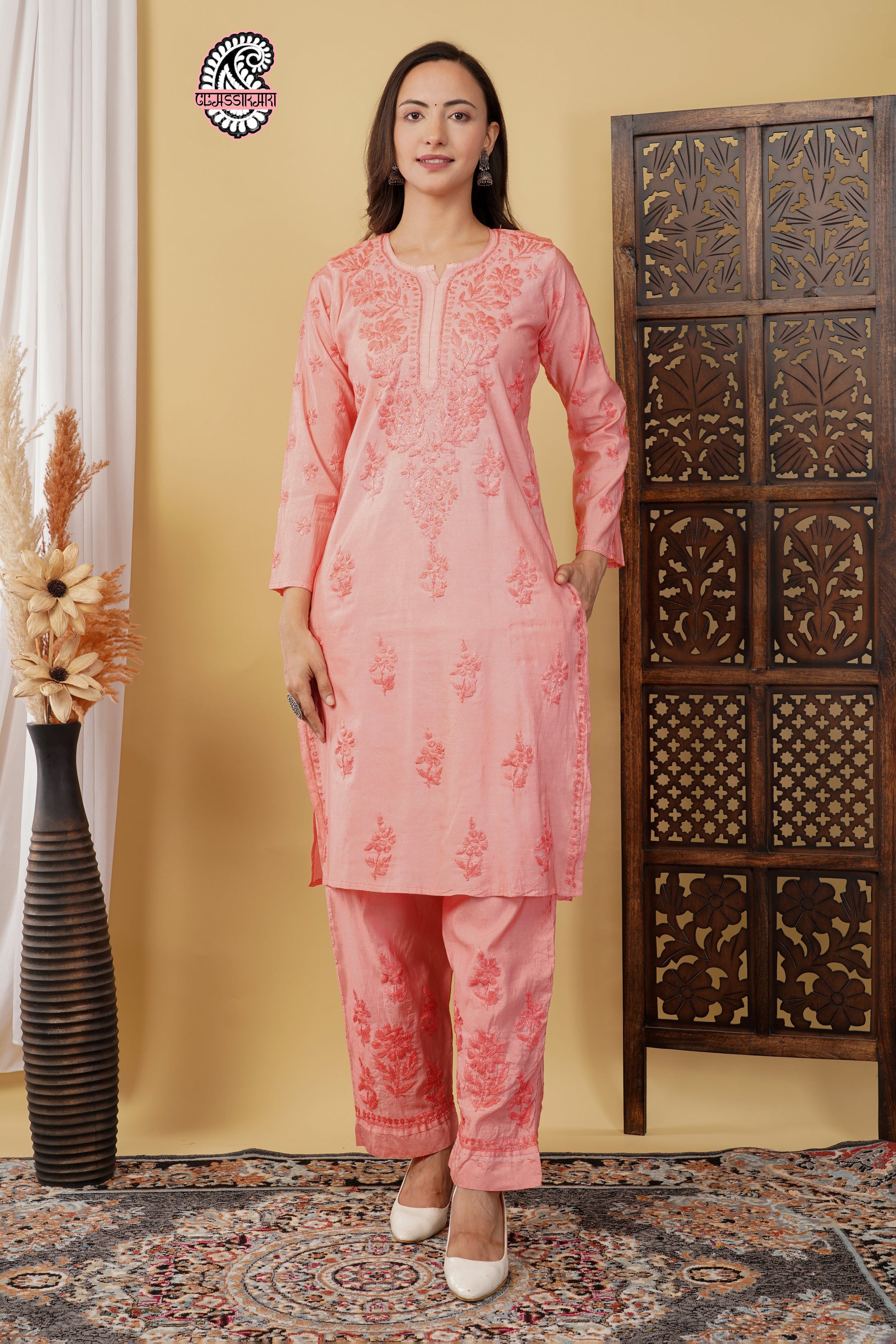 CHANDERI TONE WORK CO-ORD SET WITH FREE GIFT 💝  INSIDE