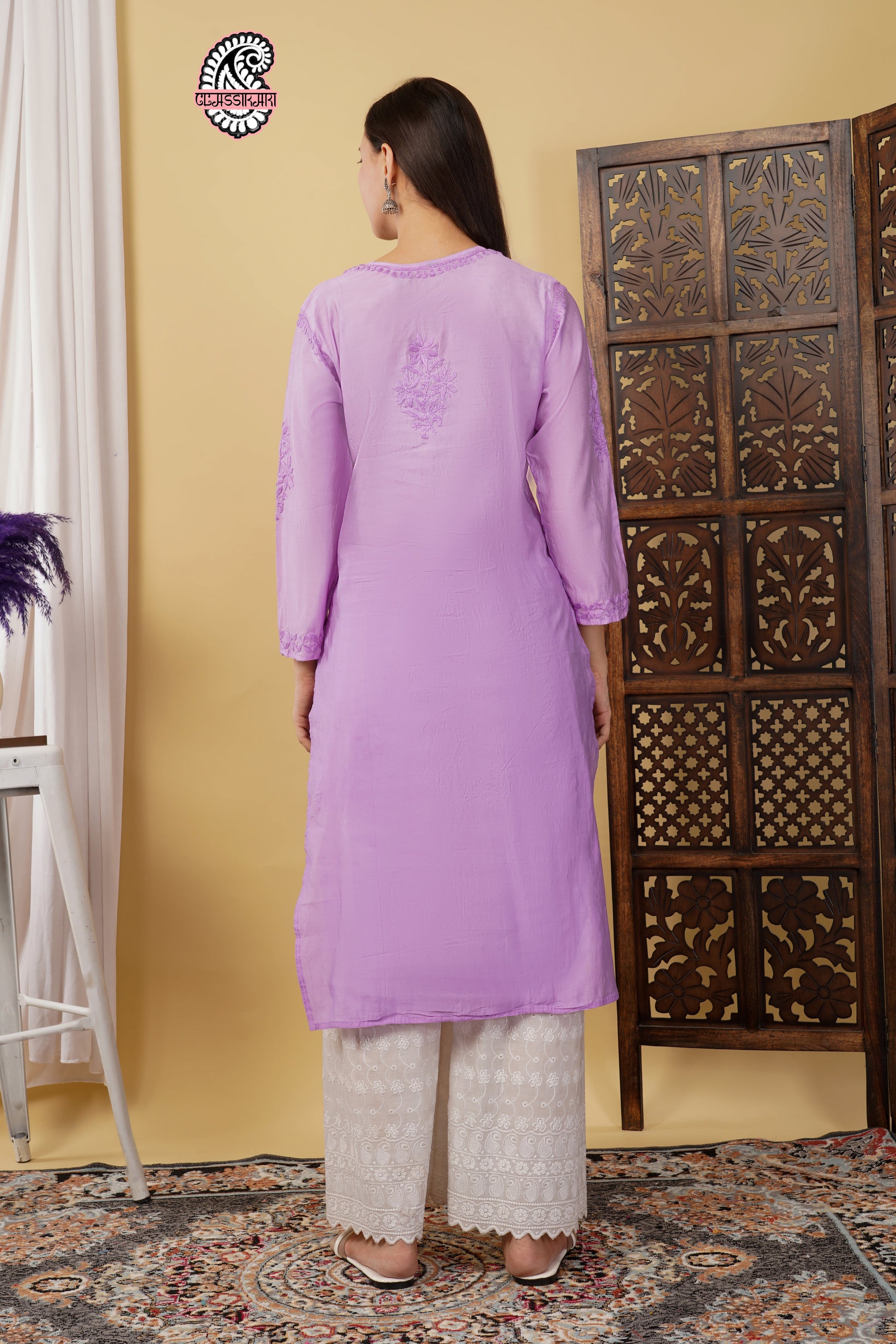 CHANDERI KURTI WITH HEAVY WORK WITH FREE GIFT 💝  INSIDE