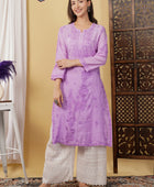 CHANDERI KURTI WITH HEAVY WORK WITH FREE GIFT 💝  INSIDE