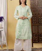 CHANDERI KURTI WITH HEAVY WORK WITH FREE GIFT 💝  INSIDE
