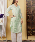 CHANDERI KURTI WITH HEAVY WORK WITH FREE GIFT 💝  INSIDE