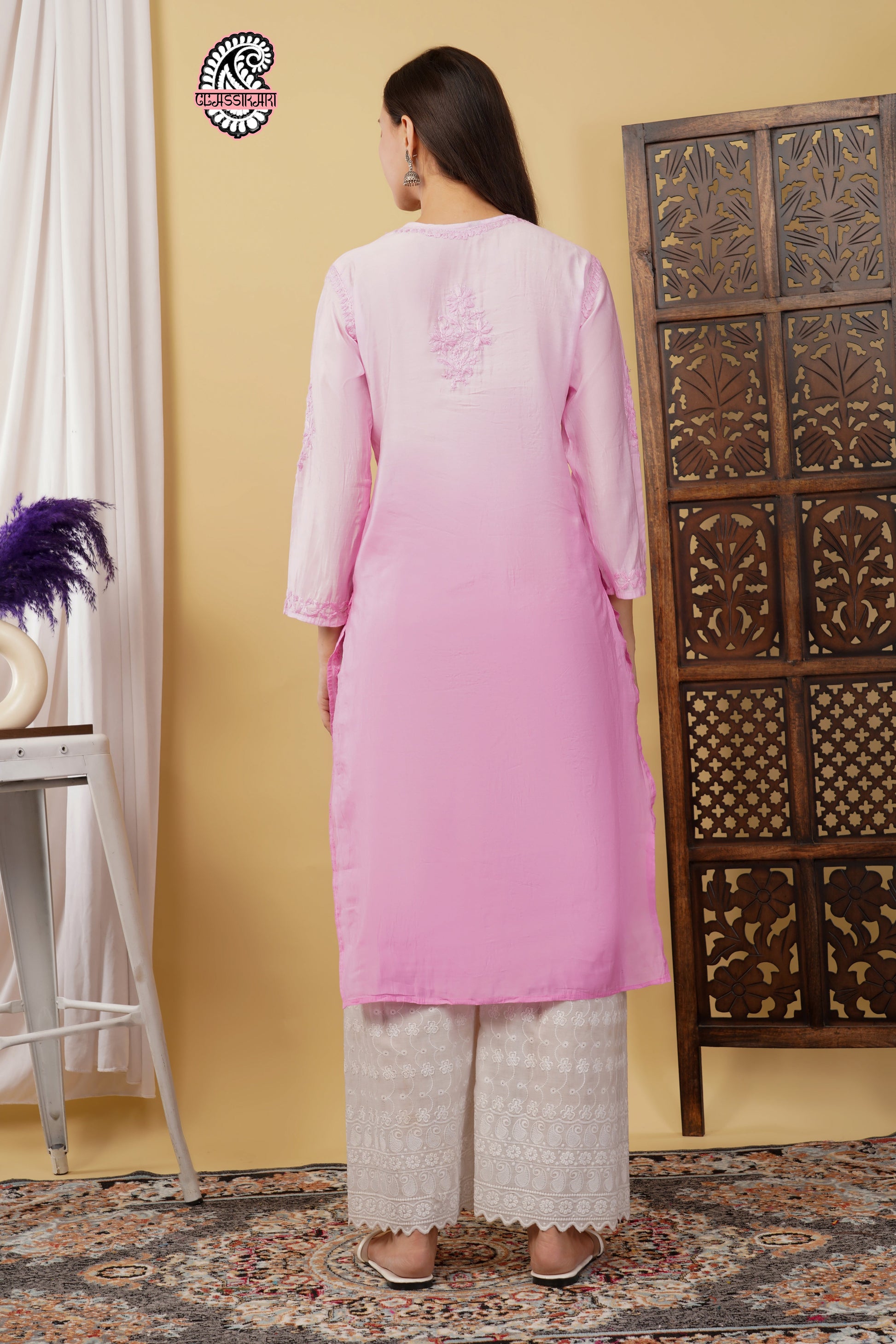 CHANDERI KURTI WITH HEAVY WORK WITH FREE GIFT 💝  INSIDE