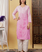 CHANDERI KURTI WITH HEAVY WORK WITH FREE GIFT 💝  INSIDE