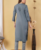 Dobby cotton Embroidery Chikankari Full Set