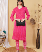 Dobby cotton Embroidery Chikankari Full Set