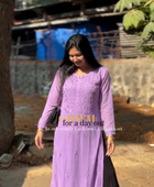 NOOR CHIKANKARI KURTI LAVENDER