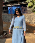 NOOR CHIKANKARI KURTI BLUE