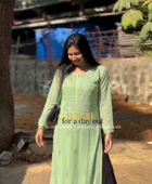 NOOR CHIKANKARI KURTI GREEN