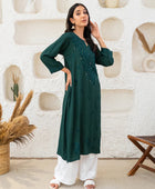 Versatile and Stylish Mukesh Embroidery in Rayon Kurti with Free Gift 💝 Inside