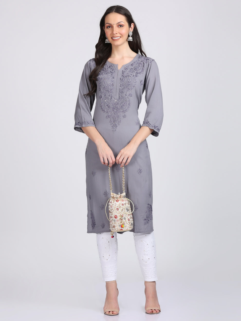 Versatile and Stylish Mukesh Embroidery in Rayon Kurti With Free Gift 💝 Inside