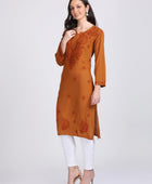 Versatile and Stylish Mukesh Embroidery in Rayon Kurti with Free Gift 💝 Inside
