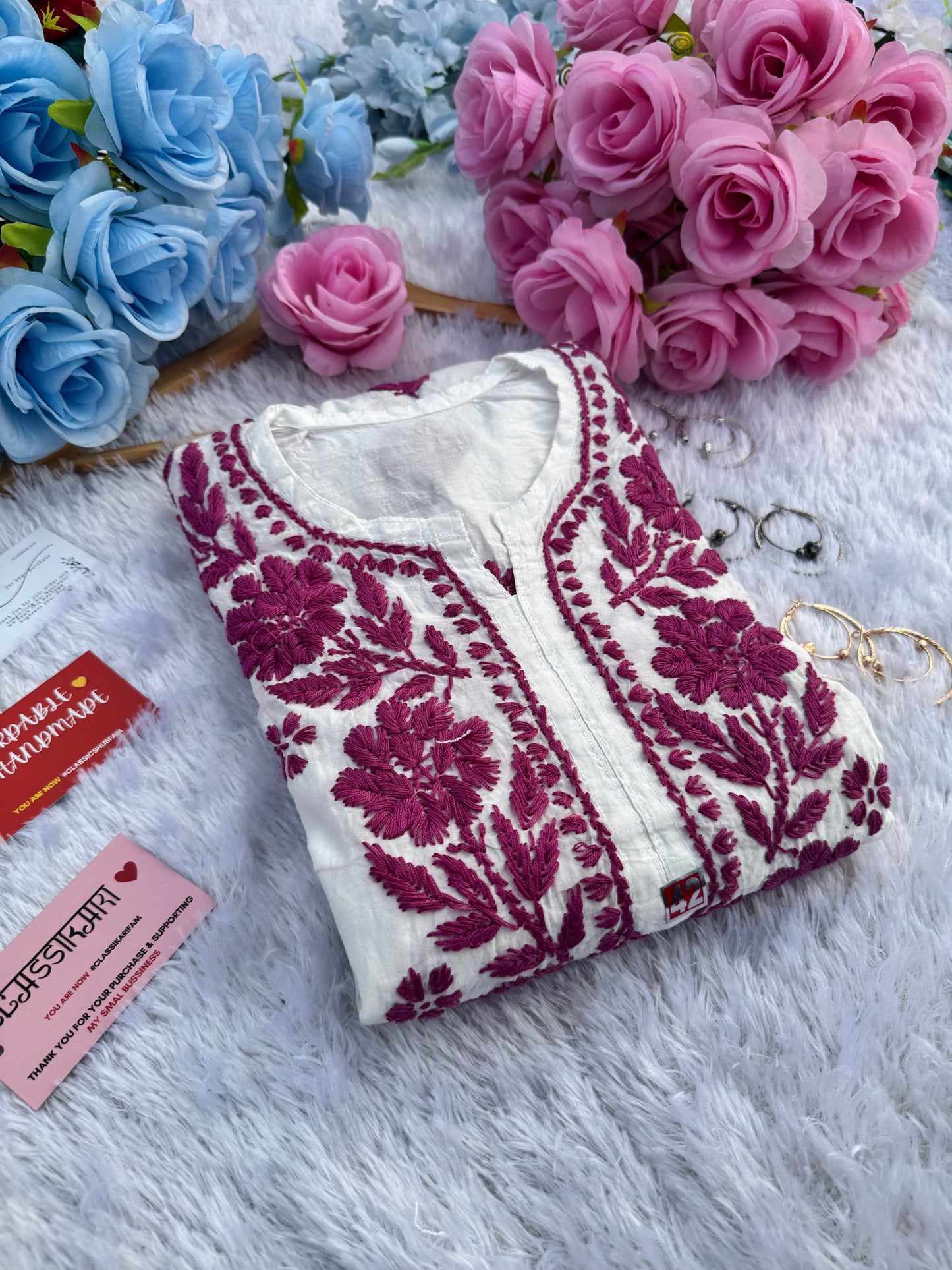 CHANDERI CO-ORD SET WITH  COLOUR THREAD WITH FREE GIFT 💝  INSIDE