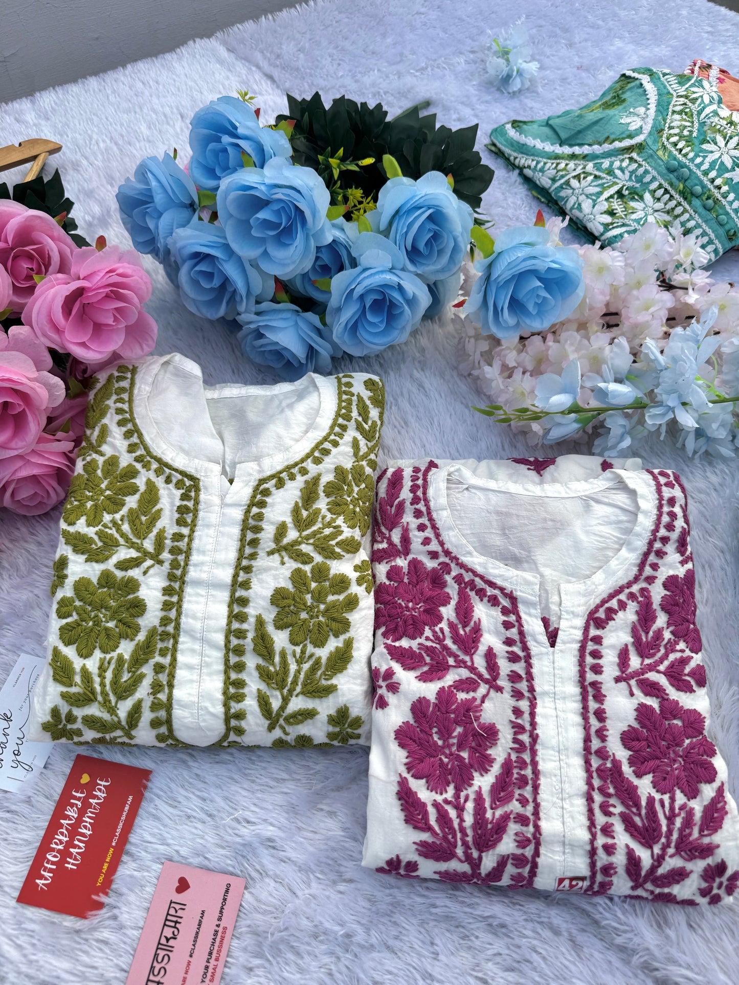 CHANDERI CO-ORD SET WITH  COLOUR THREAD WITH FREE GIFT 💝  INSIDE