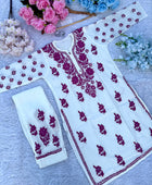 CHANDERI CO-ORD SET WITH  COLOUR THREAD WITH FREE GIFT 💝  INSIDE