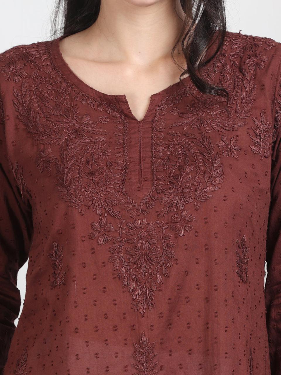 NAAZI SHORT COTTON HANDWORK KURTI