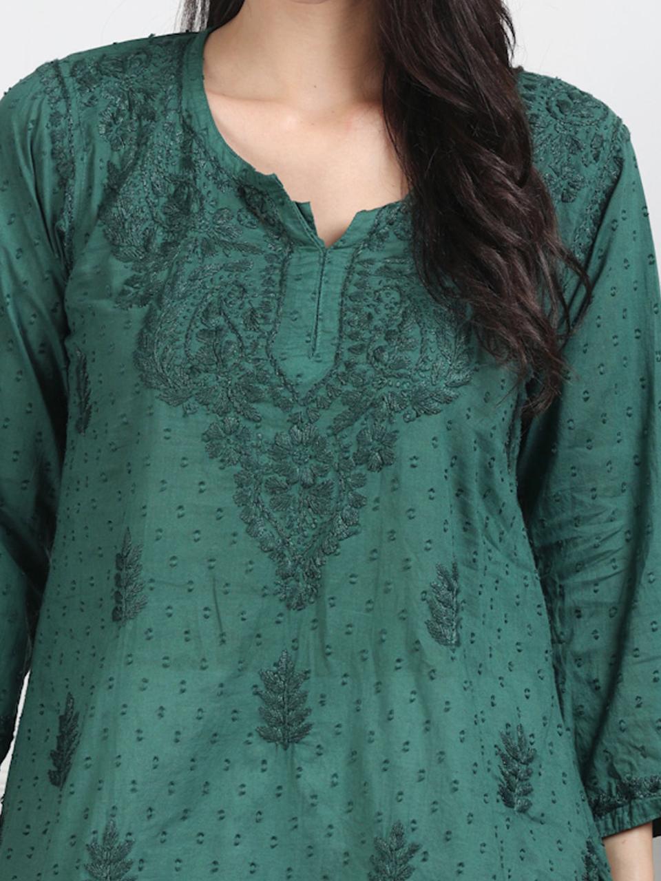 NAAZI SHORT COTTON HANDWORK KURTI