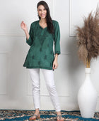 NAAZI SHORT COTTON HANDWORK KURTI