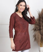 NAAZI SHORT COTTON HANDWORK KURTI