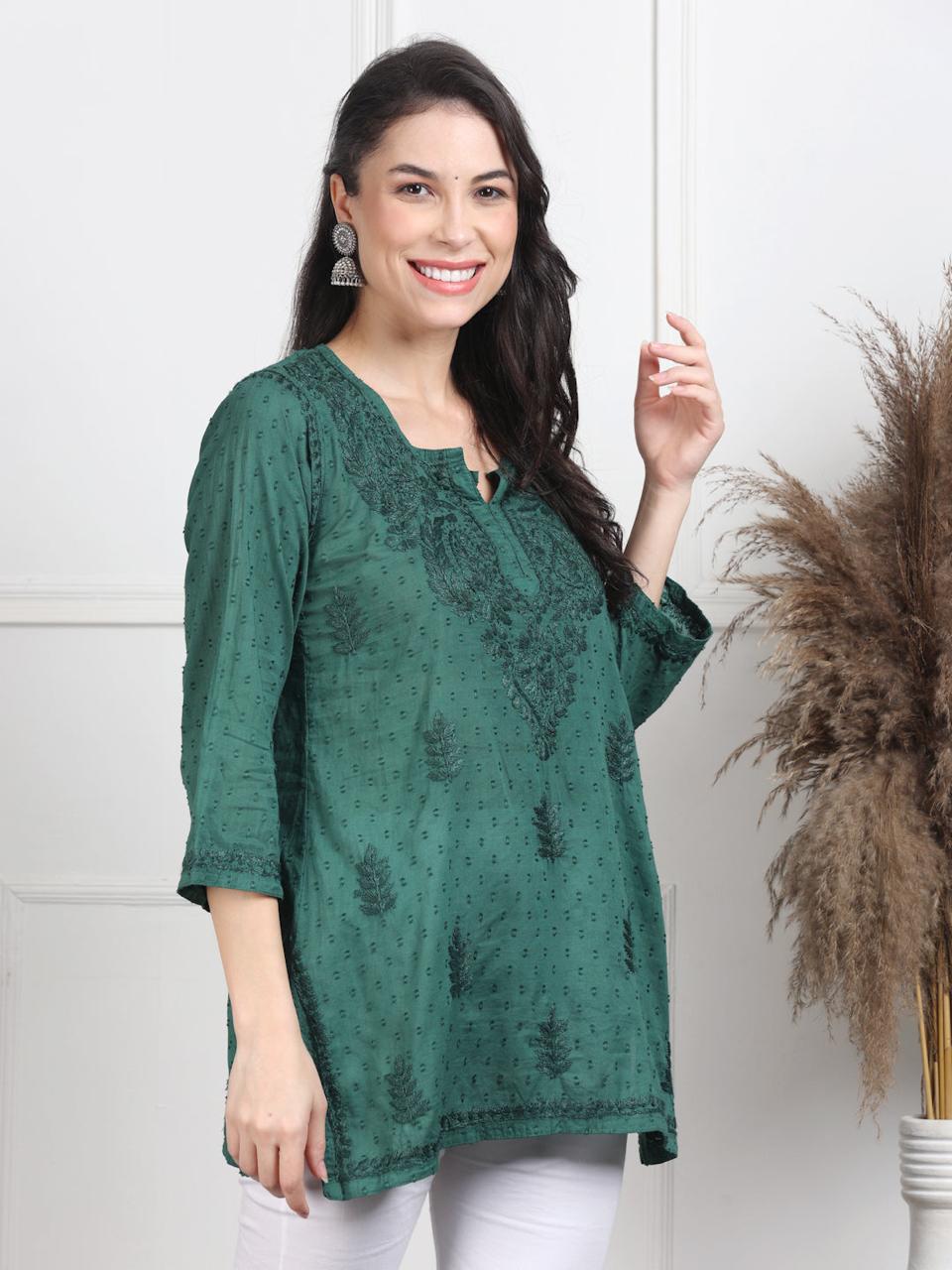 NAAZI SHORT COTTON HANDWORK KURTI