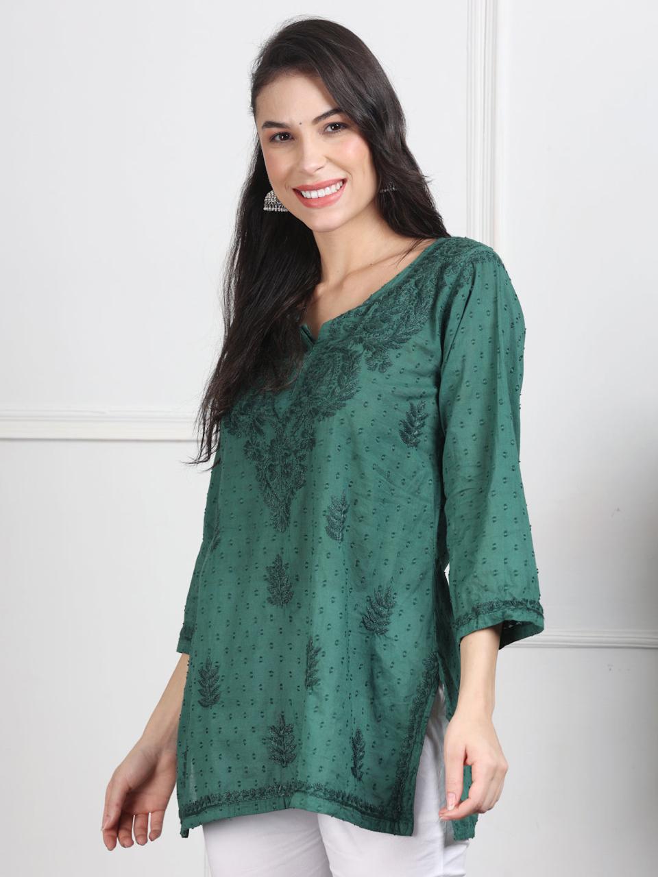 NAAZI SHORT COTTON HANDWORK KURTI