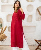 Versatile and Stylish Mukesh Embroidery in Rayon Kurti With Free Gift 💝 Inside