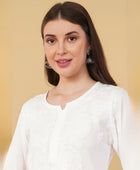 NOOR CHIKANKARI KURTI YELLOW