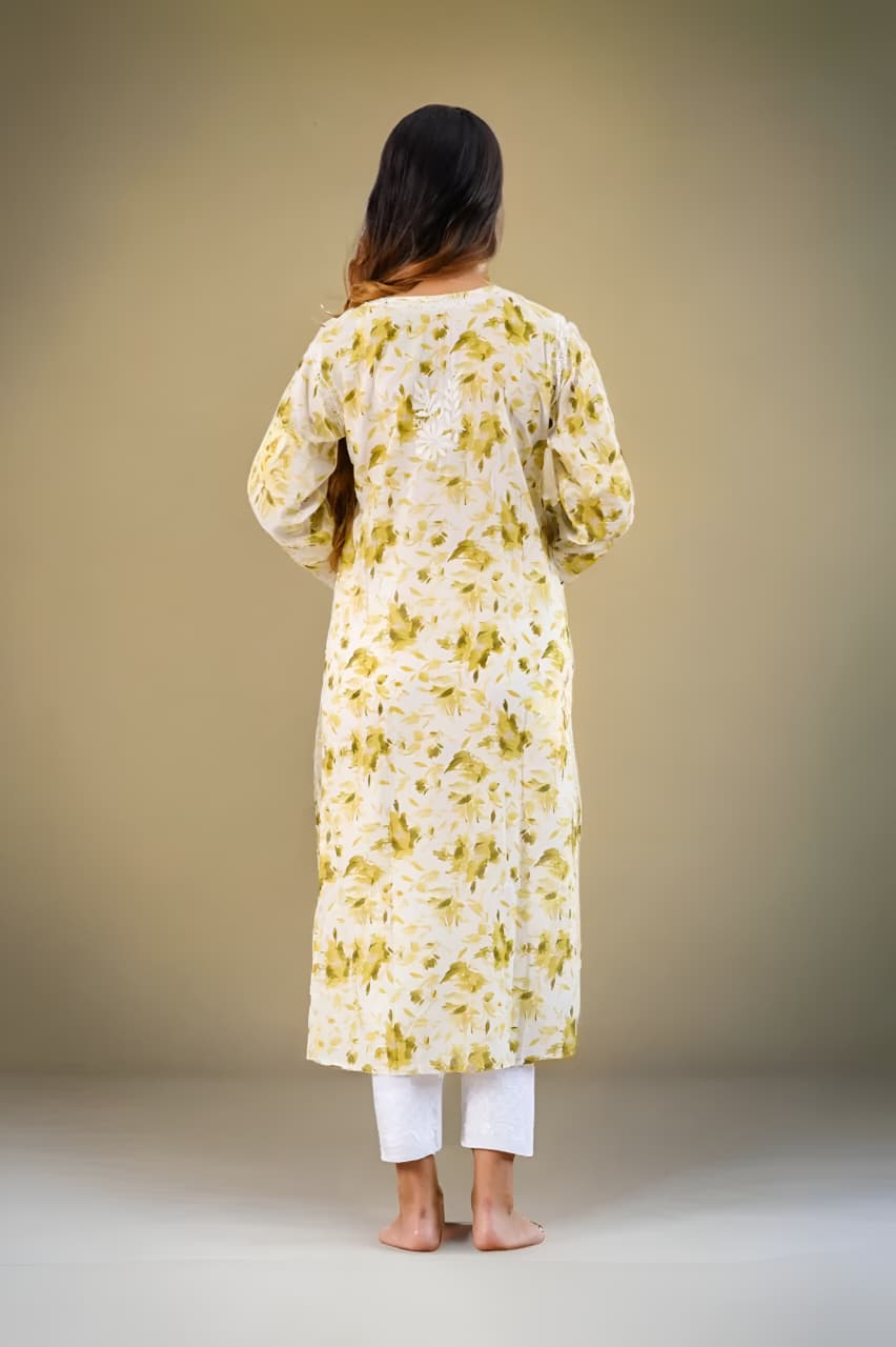Neitra hand-embroidered malmal Kurti