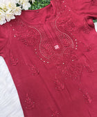 RAYON HEAVY KURTI WITH MUKAiSH WORK