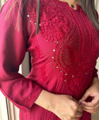 RAYON HEAVY KURTI WITH MUKAiSH WORK