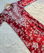 Printed hand-embroidered malmal Kurti/ MAL PRINT KURTI