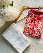 Printed hand-embroidered malmal Kurti/ MAL PRINT KURTI