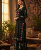 Rayon Rose work Chikankari Kurta Set with Palazzo